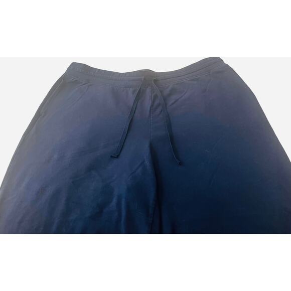 KAREN SCOTT HI-RISE WIDE LEG PULL-ON CAPRIS PANTS, WOMENS, L, NAVY BLUE-DRAWCORD - Picture 6 of 11